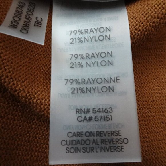 Calvin Klein Turtleneck Sweater Top Women's Plus Size 0X Brown Criss Cross - Picture 9 of 9